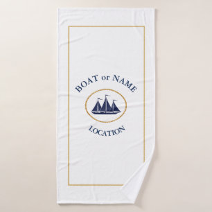 Personalised Nautical Bath or Beach towel- Custom Towel