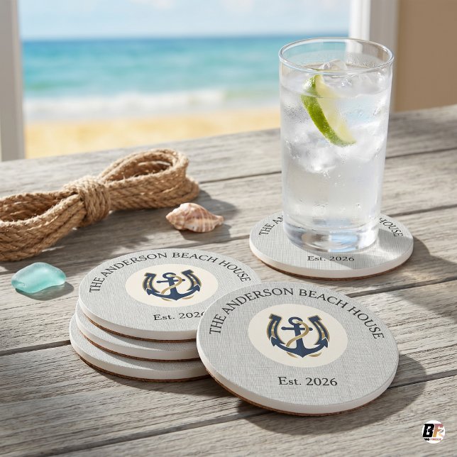 Personalised Nautical Beach House Custom  Coaster (#mother'sday)