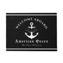 Personalised Nautical Black Welcome Aboard