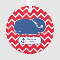 Personalised Nautical Blue Whale Anchor Chevron