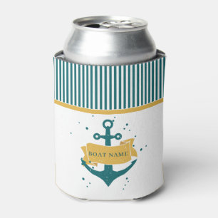 Personalised Nautical Boat Name Can Cooler