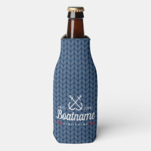 Personalised Nautical Boat Name Winter Wool Bottle Cooler