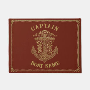 Personalised Nautical Captain Boat Name Anchor     Doormat