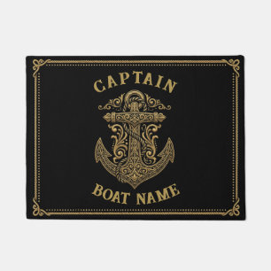 Personalised Nautical Captain Boat Name Anchor Doormat