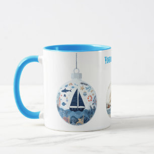 "Personalised Nautical Christmas Mug – Festive Hol