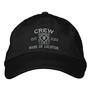 Personalised Nautical Crew Monogram & more Embroidered Hat