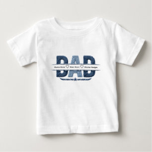 Personalised Nautical Dad Rope Monogram Family Baby T-Shirt