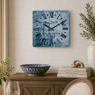 Personalised Nautical Family Clock Coastal Decor
