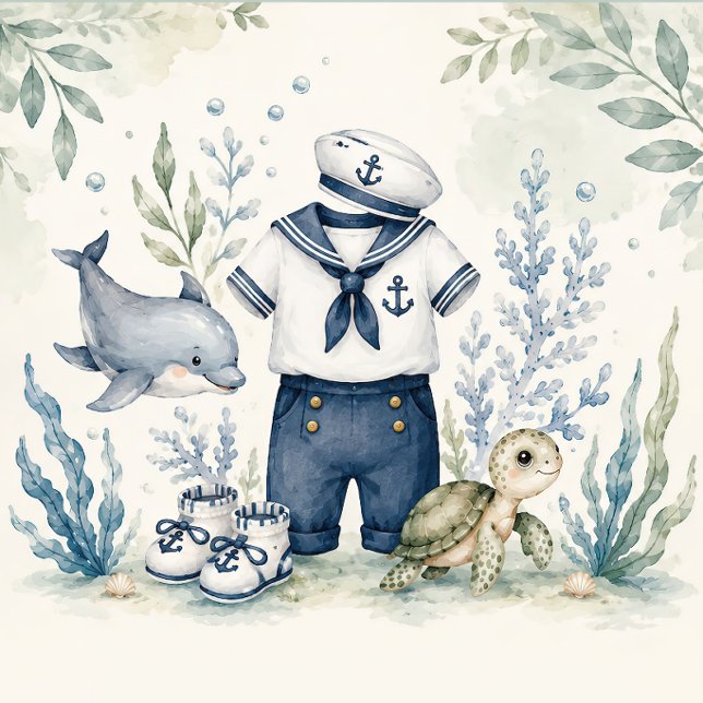 Personalised Nautical First Birthday Invitation (Creator Uploaded)