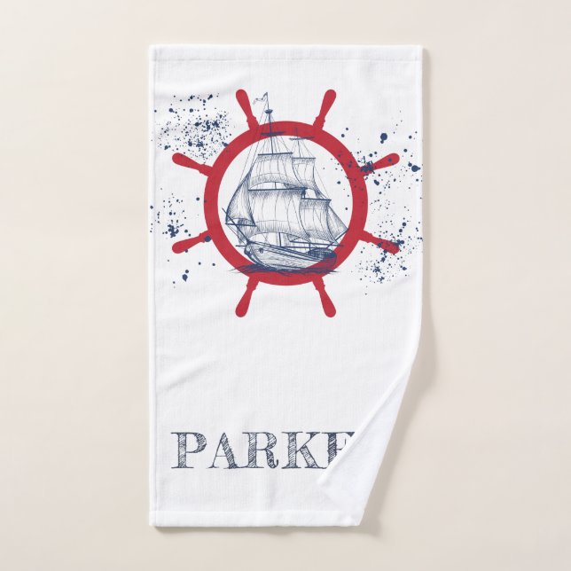 Personalised Nautical Hand Towel (Hand Towel)