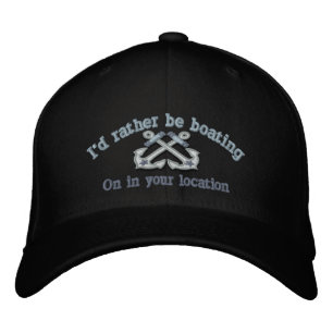 Personalised Nautical I'd rather be boating Embroidered Hat
