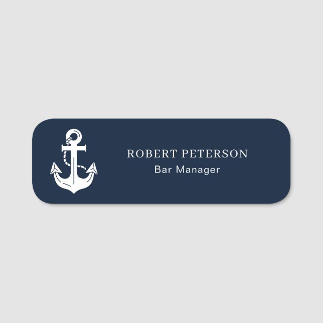 Personalised Nautical Office Employee Name Tag ID (Front)