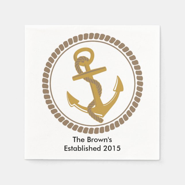 Personalised Nautical Party Napkins (Front)