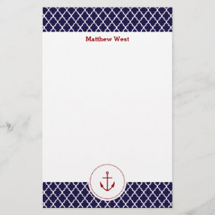 Personalised Nautical Quatrefoil Stationery