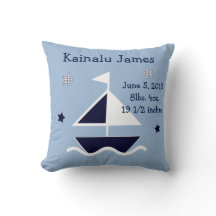 Personalised "Nautical/Sailboat" Keepsake Pillow