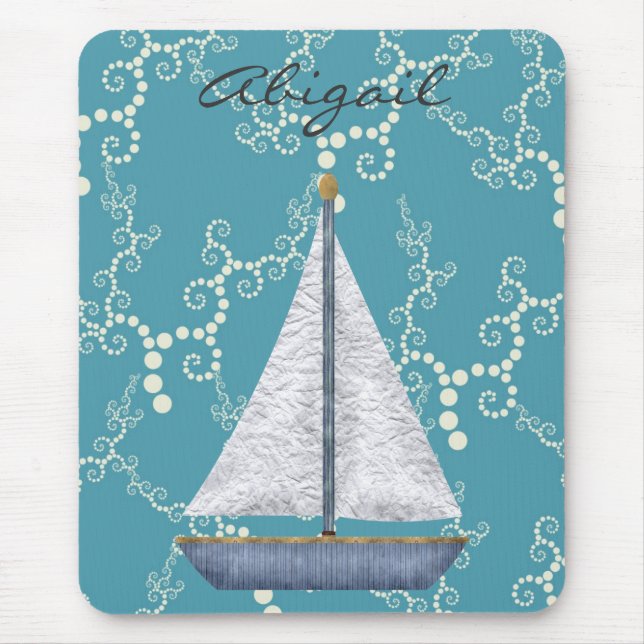 Personalised Nautical Sailboat Mousepad (Front)
