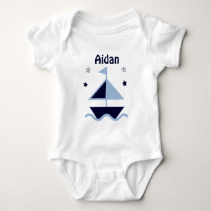 Personalised "Nautical/Sailboat/Navy"  baby Shirt