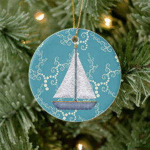 Sailing Sailboat Boat Christmas Tree Decorations Ornaments Zazzle Co Uk