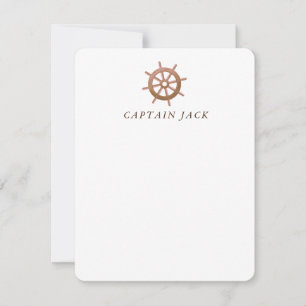 Personalised Nautical Ship Helm Note Card