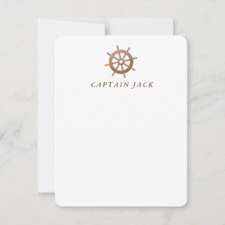 Personalised Nautical Ship Helm Note Card