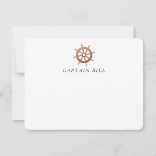 Personalised Nautical Ship Wheel Helm Note Card