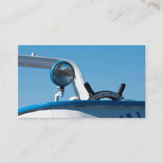 Personalised Nautical ship wheel sailboat Business Card (Front)
