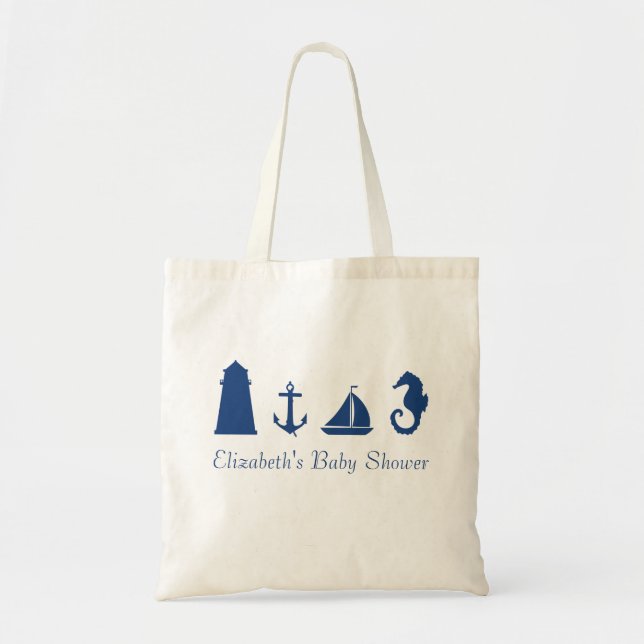 Personalised Nautical Silhouette Tote Bag (Front)