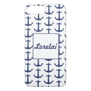 Personalised Nautical Theme Anchor Navy Phone Case