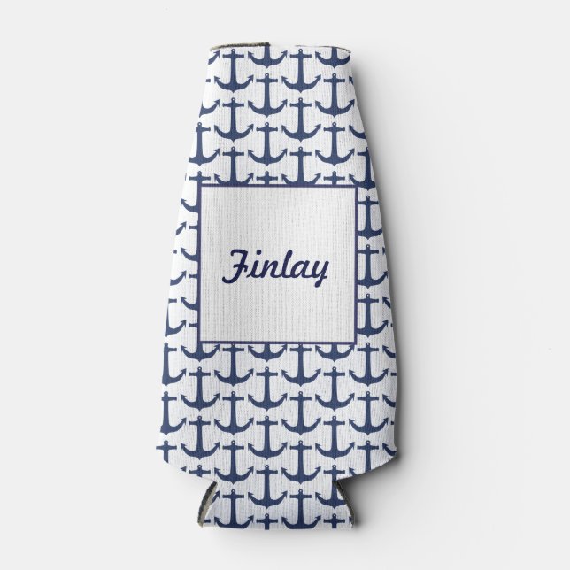 Personalised Nautical Theme Bottle Cooler (Front)
