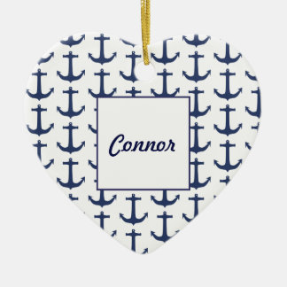 Personalised Nautical Theme heart Ornament