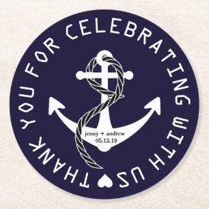 Personalised Nautical Wedding Favour Party Coaster