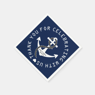 Personalised Nautical Wedding Party Napkin