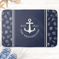 Personalised Nautical White Navy Blue Anchor
