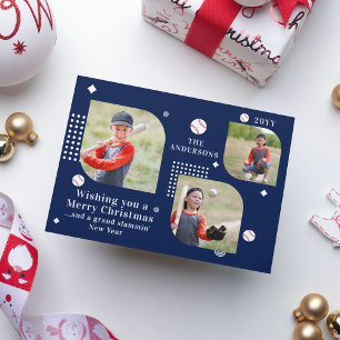 Personalised Navy Baseball Christmas 3 Photo