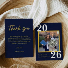 Personalised Navy Bleu Graduation Card Class 2026