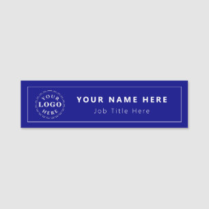 Personalised Navy Blue 3.5" X 1" Rectangle Name Tag