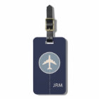 Personalised Navy Blue Aeroplane Travel