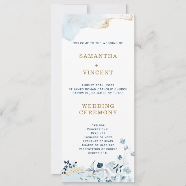 Personalised Navy Blue and Gold Program Template (Front)