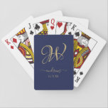 Personalised navy blue and white Signatur Playing Cards<br><div class="desc">Signature</div>