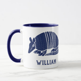 Personalised Navy Blue Armadillo Mug
