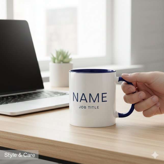 Personalised Navy Blue Combo Mug with Your Name (Personalized Navy Blue Combo Mug with Your Name)