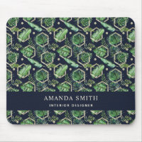 Personalised Navy Blue Gold Palm Leaves Botanical