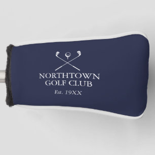 Personalised Navy Blue Golf Club Name Golf Head Cover