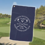 Personalised Navy Blue Hole in One Golf Towel<br><div class="desc">Personalise the name,  location hole number and date to create a great keepsake to celebrate that fantastic hole in one. Designed by Thisisnotme©</div>