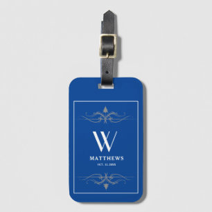 Personalised navy blue Luggage Tag