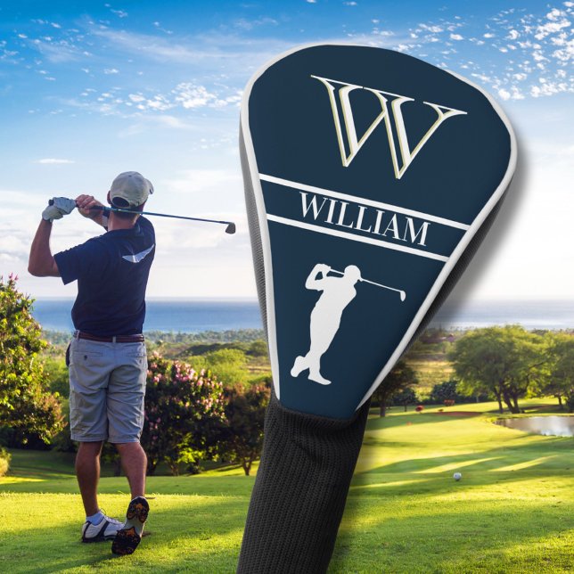 Personalised Navy Blue Monogram Golf Swing Golf Head Cover (Creator Uploaded)