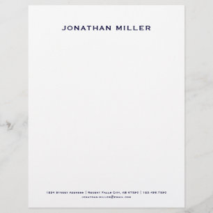 Personalised Navy Blue Monogram Letterhead