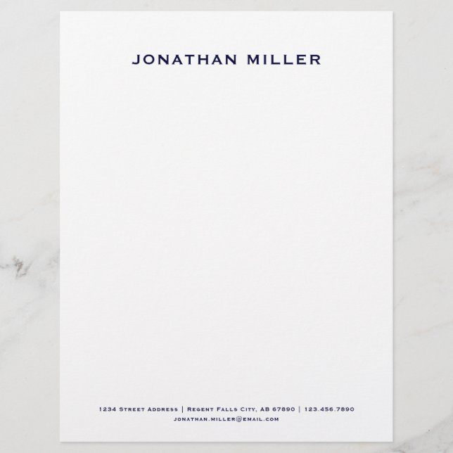Personalised Navy Blue Monogram Letterhead (Front)
