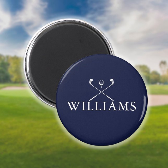 Personalised Navy Blue Name Golf Clubs Magnet (Creator Uploaded)