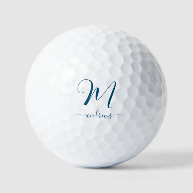 Personalised navy blue Name signature Golf Balls (Front)